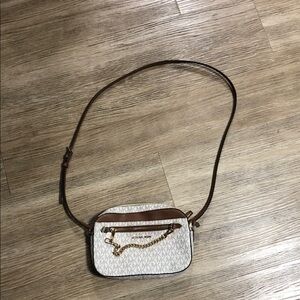Michael Kors Cream and Tan Crossbody Bag